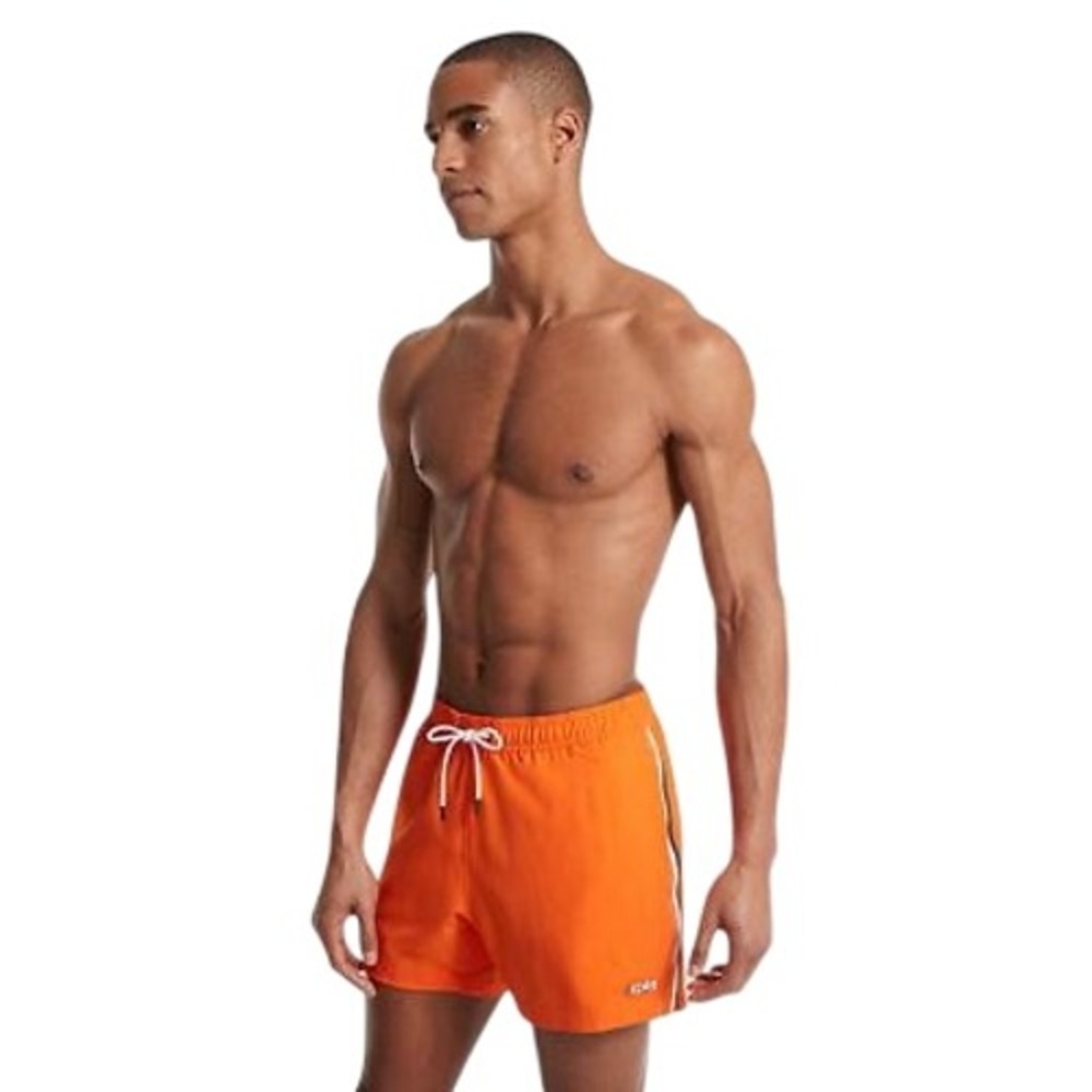 865. Michael Kors Men's Orange Striped Woven Swim Trunks Size XL Beach Shorts